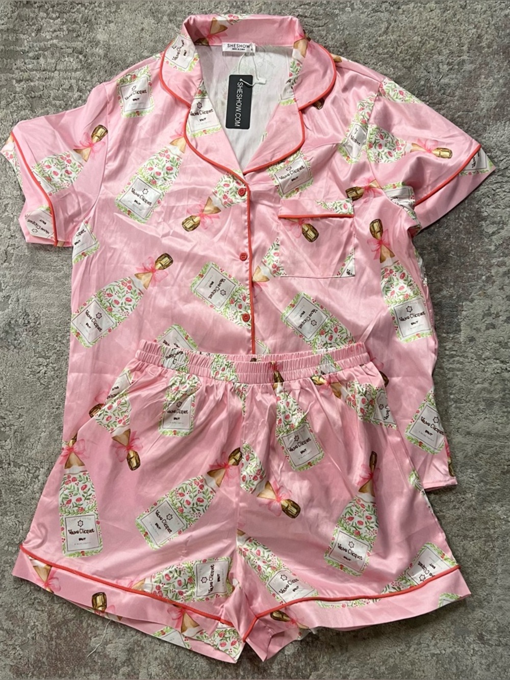 Veuve Cliquot Satin Short Pajama Set